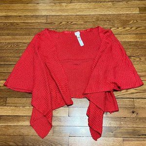 Chico's Women's Open Front Flowy Cardigan Sweater Orangeish/Red Size L/XL